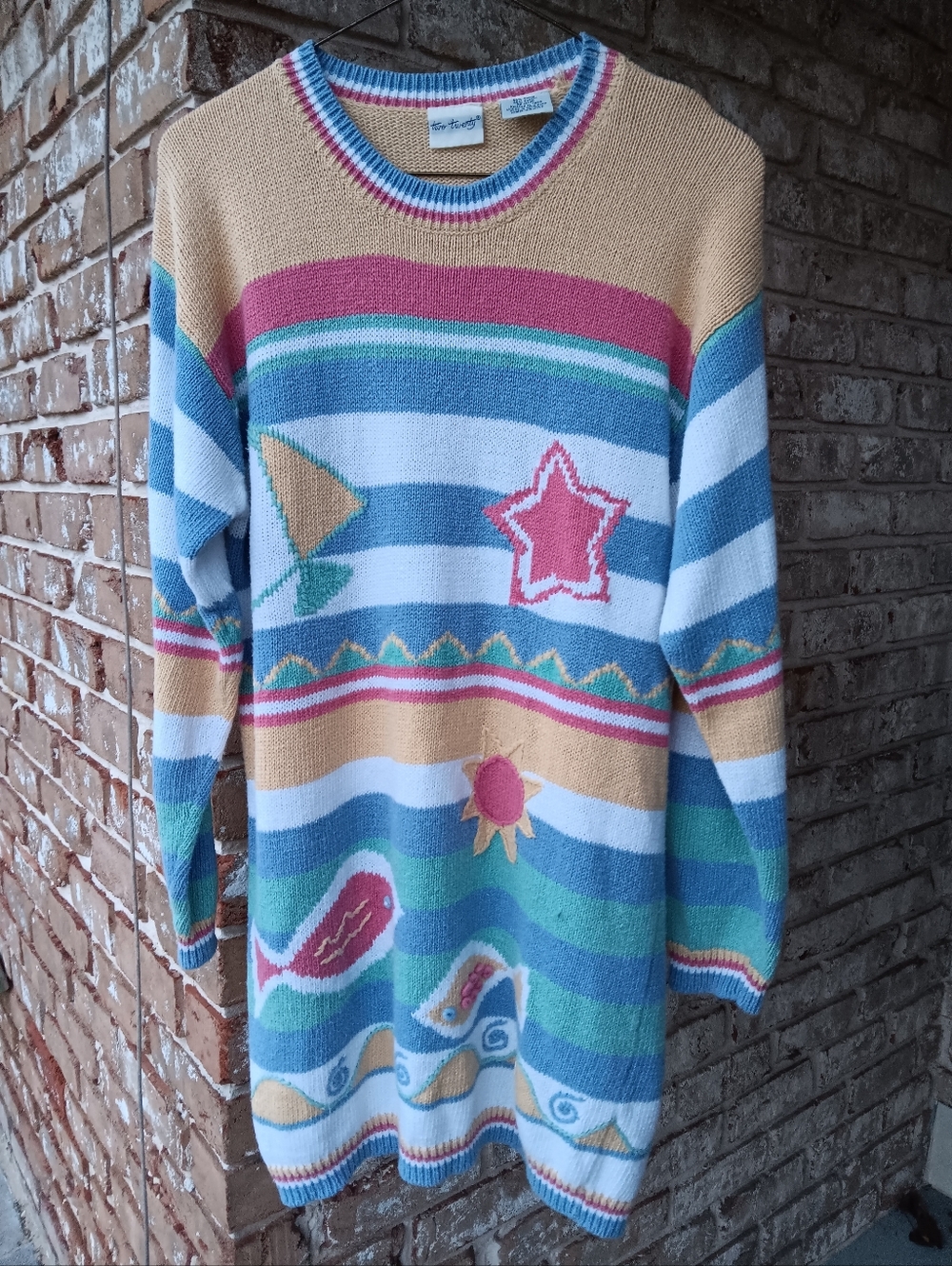 Ramie & Cotton Knit Coastal Tunic Sweater
